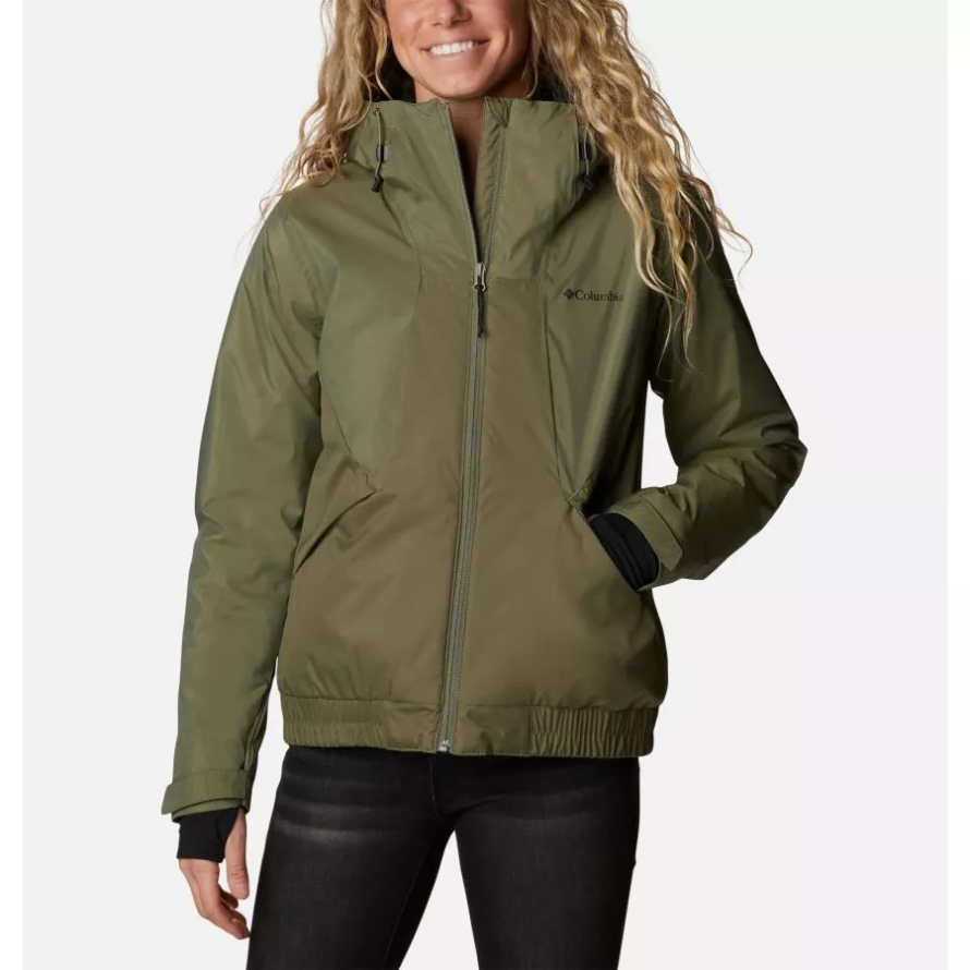 Women's Oso Mountain Waterproof Hooded Insulated Jacket Stone Green Sheen Columbia