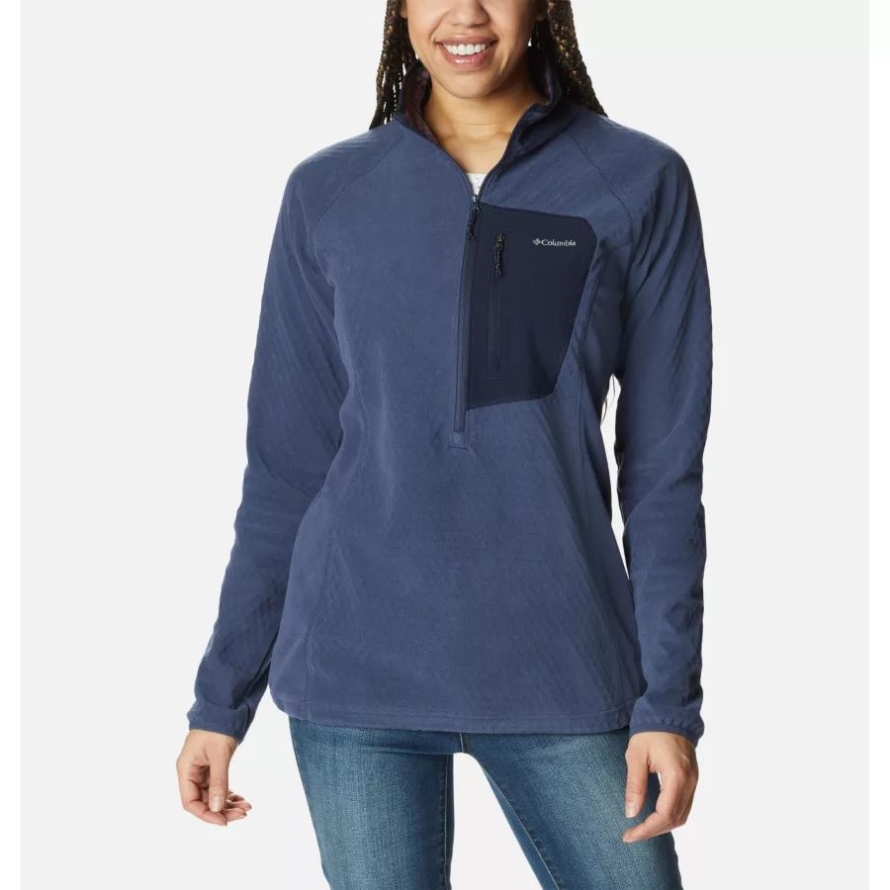 Women's Outdoor Tracks Half Zip Fleece Pullover Columbia Nocturnal/Dark Nocturnal