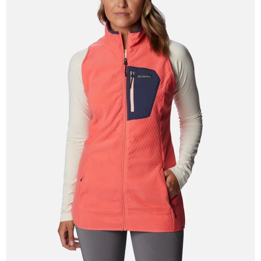 Women's Outdoor Tracks Vest Blush Pink/Peach Blossom Columbia
