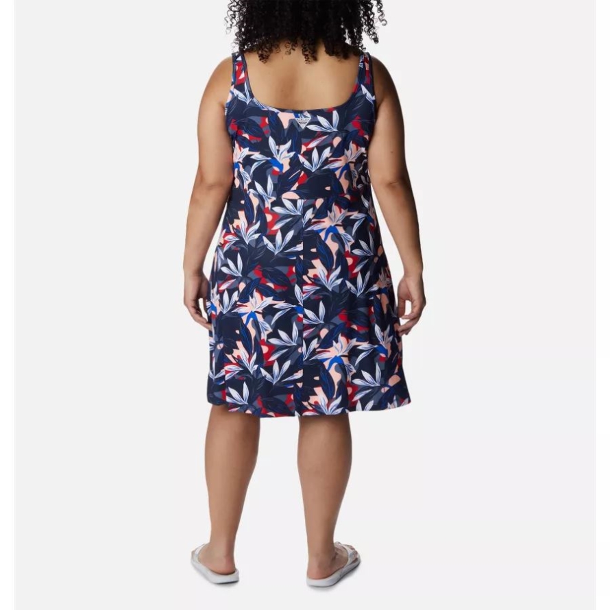 Women's PFG Freezer III Dress Plus Size Columbia Collegiate Navy Hidden Paradise