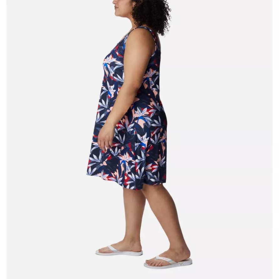 Women's PFG Freezer III Dress Plus Size Columbia Collegiate Navy Hidden Paradise