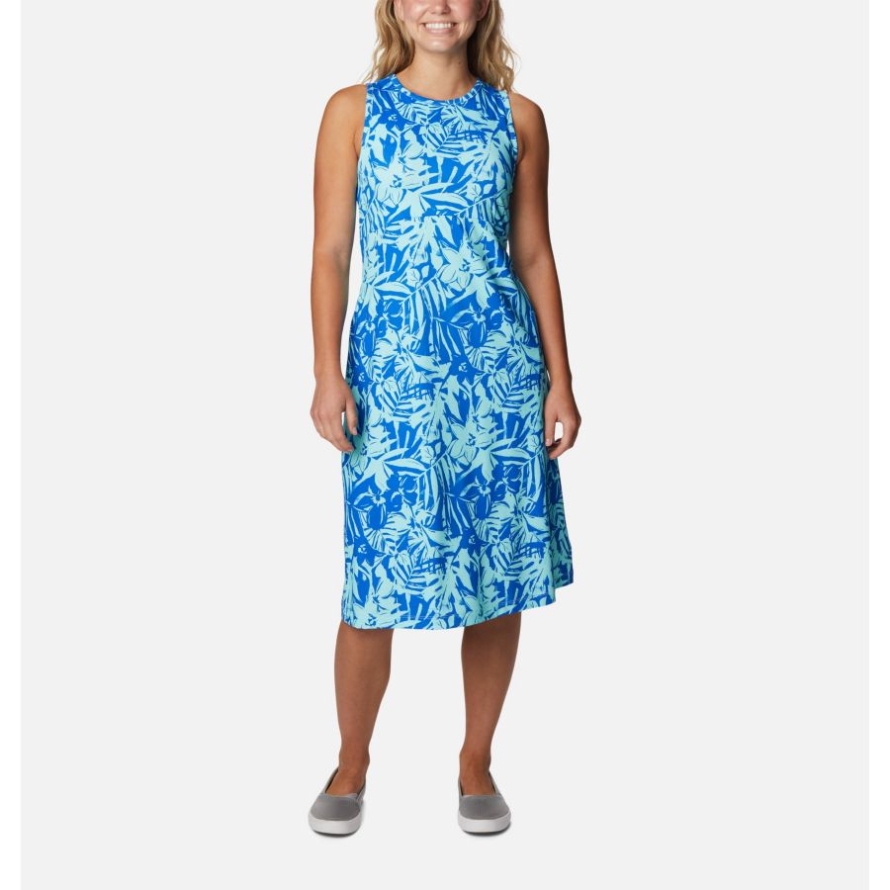 Women's PFG Freezer Tank Dress Columbia Blue Macaw Palmtropics