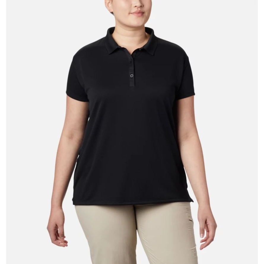 Women's PFG Innisfree Short Sleeve Polo Shirt Plus Size Columbia Black