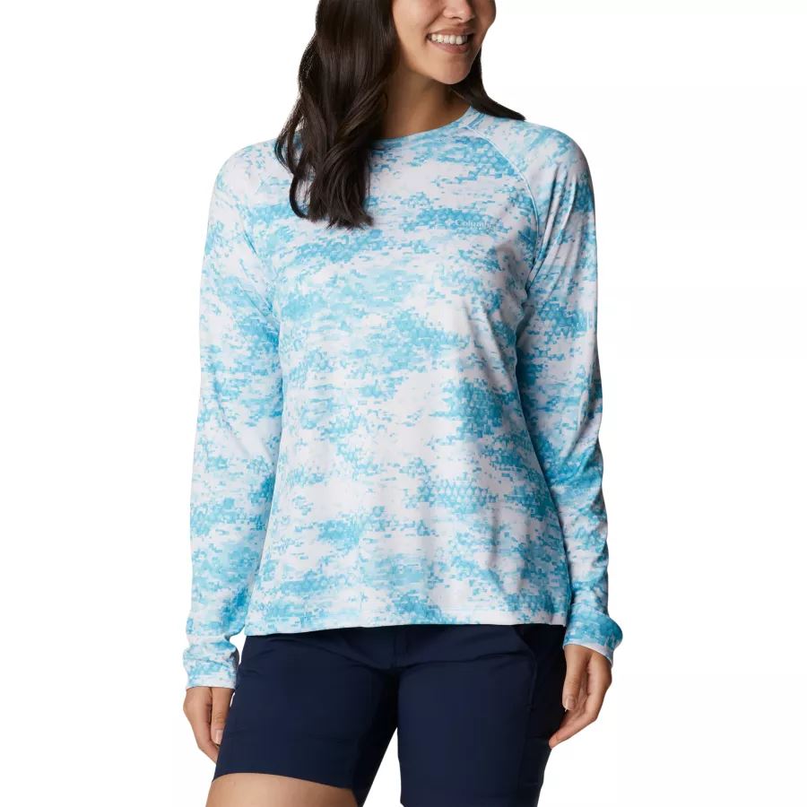 Women's PFG Super Tidal Tee Long Sleeve Atoll PFG Camo Print Columbia