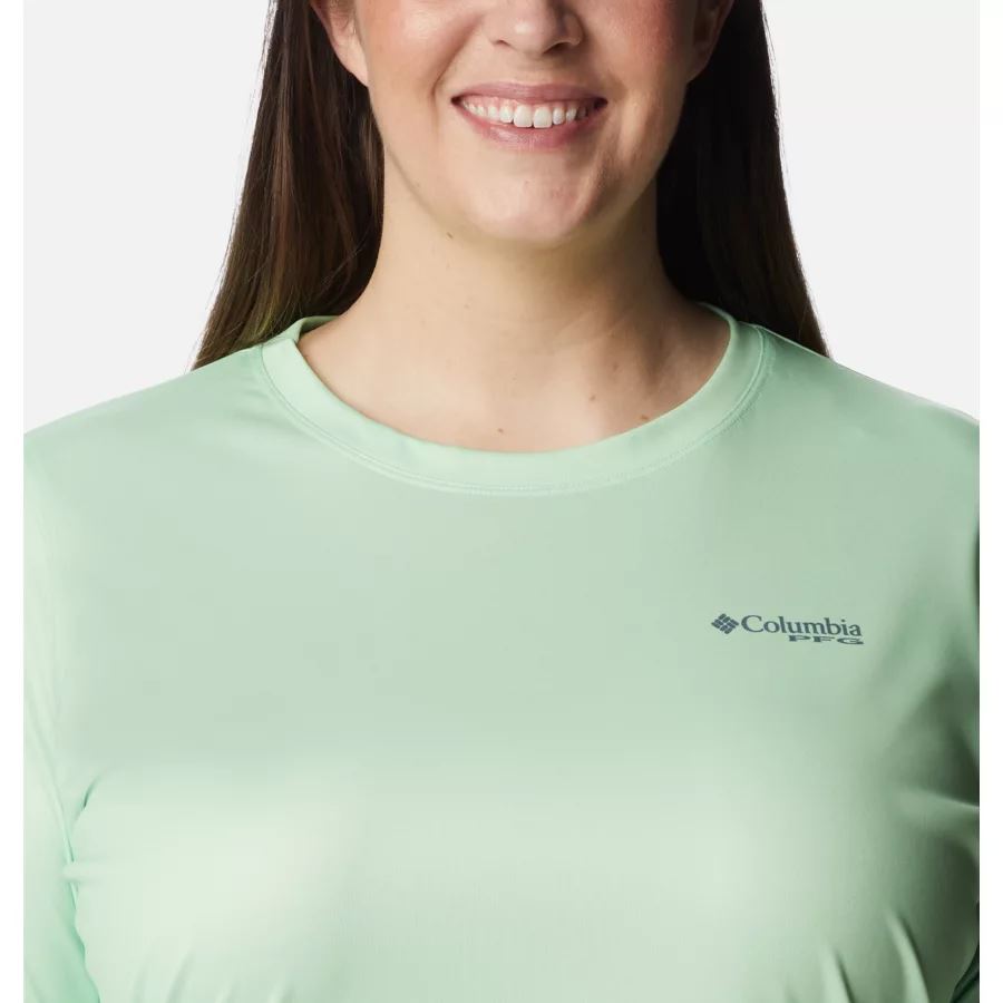 Women's PFG Tidal Tee Island Time Long Sleeve Shirt Plus Size Key West/Metal Columbia