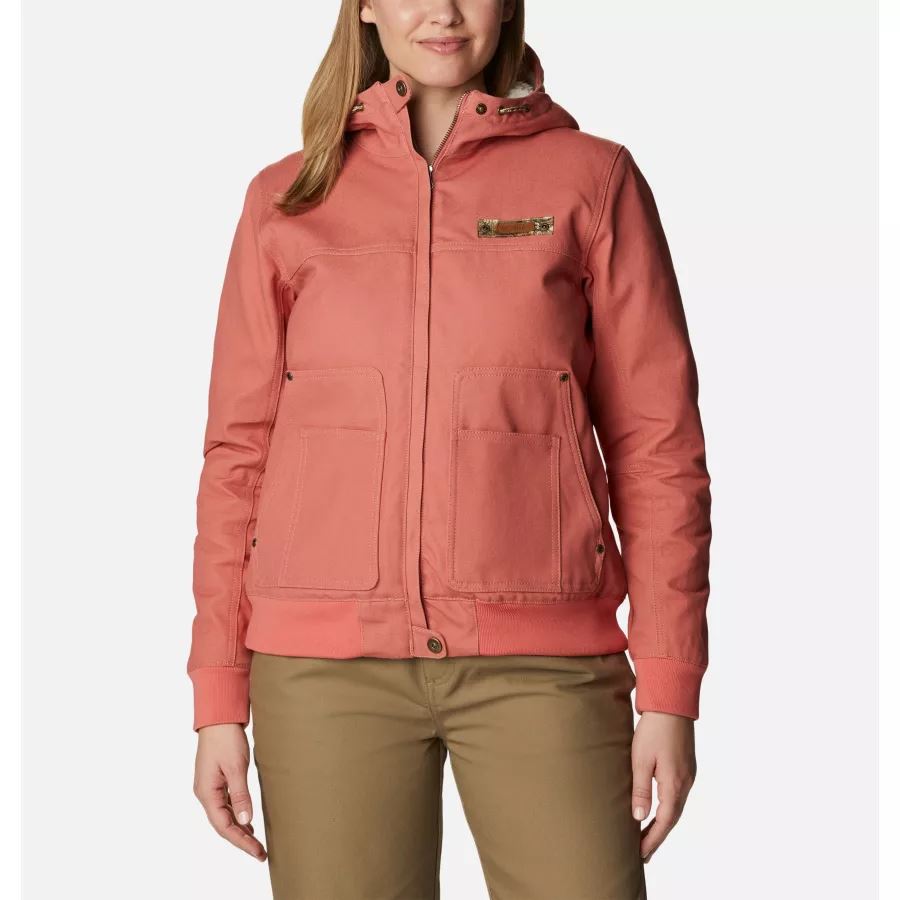 Women's PHG Roughtail Field Jacket Columbia Dark Coral/Chalk Sherpa