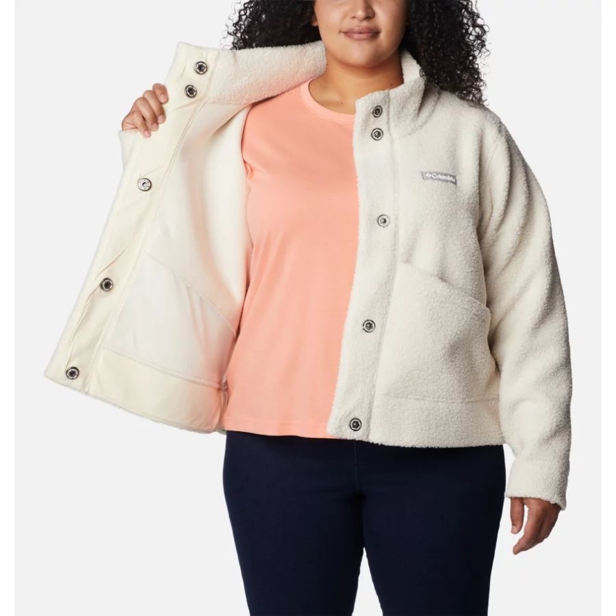 Women's Panorama Snap Fleece Jacket Plus Size Chalk Columbia