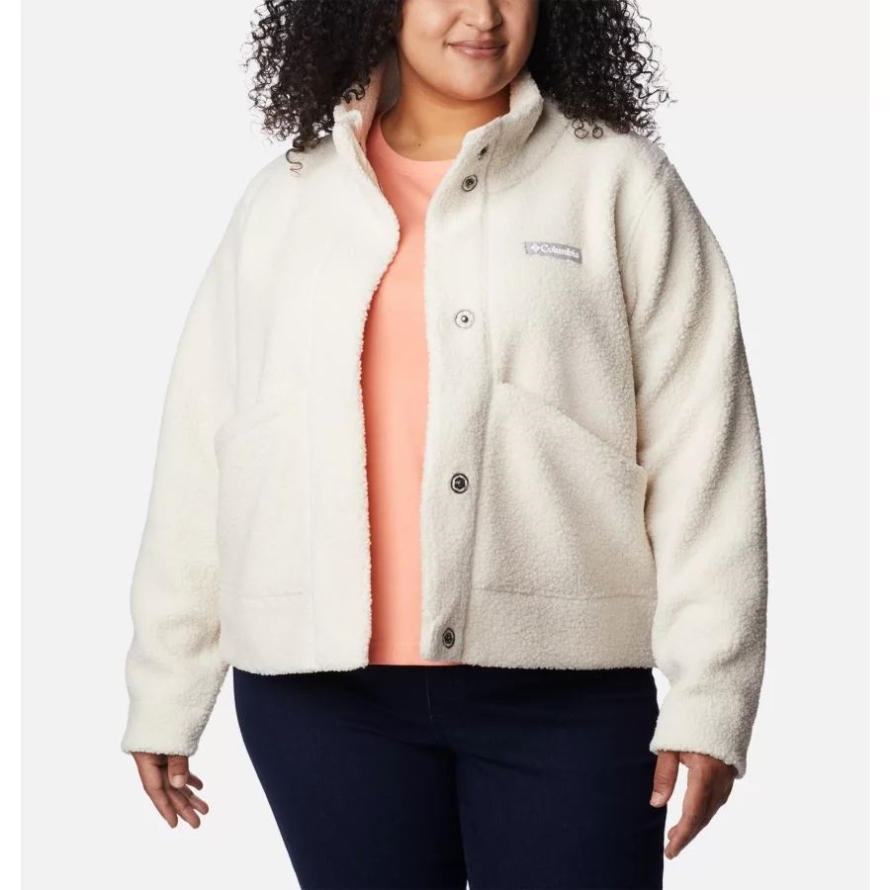 Women's Panorama Snap Fleece Jacket Plus Size Chalk Columbia