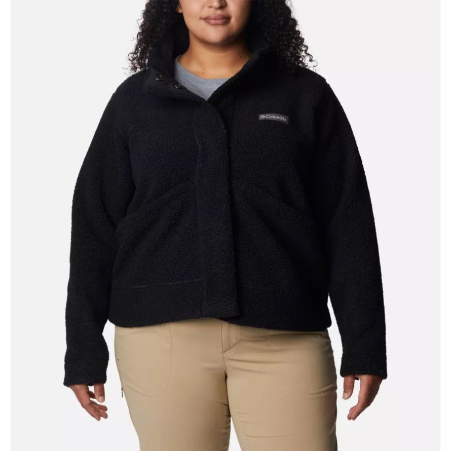 Women's Panorama Snap Fleece Jacket Plus Size Columbia Black