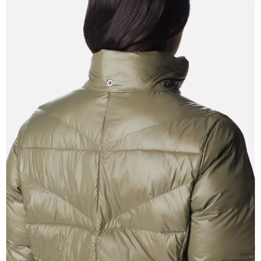 Women's Peak to Park II Insulated Hooded Jacket Columbia Brand Stone Green Gunmetal