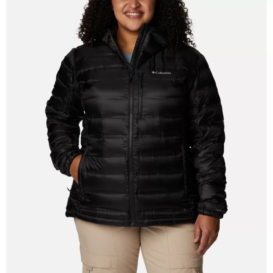 Women's Pebble Peak Down Hooded Jacket Plus Size Columbia Black
