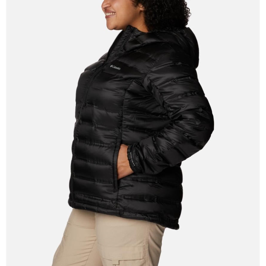 Women's Pebble Peak Down Hooded Jacket Plus Size Columbia Black