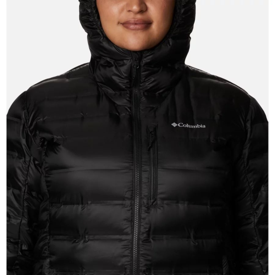 Women's Pebble Peak Down Hooded Jacket Plus Size Columbia Black