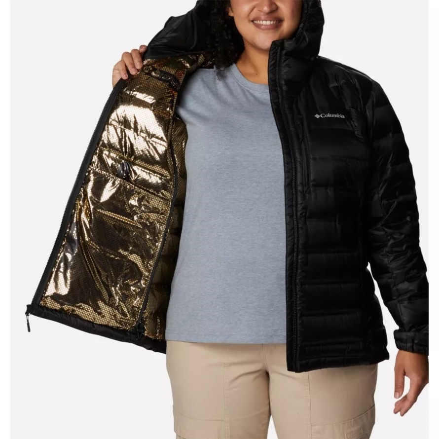 Women's Pebble Peak Down Hooded Jacket Plus Size Columbia Black
