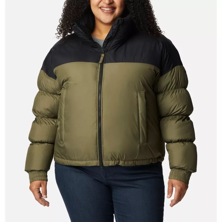 Women's Pike Lake Cropped Jacket Plus Size Stone Green/Black Columbia