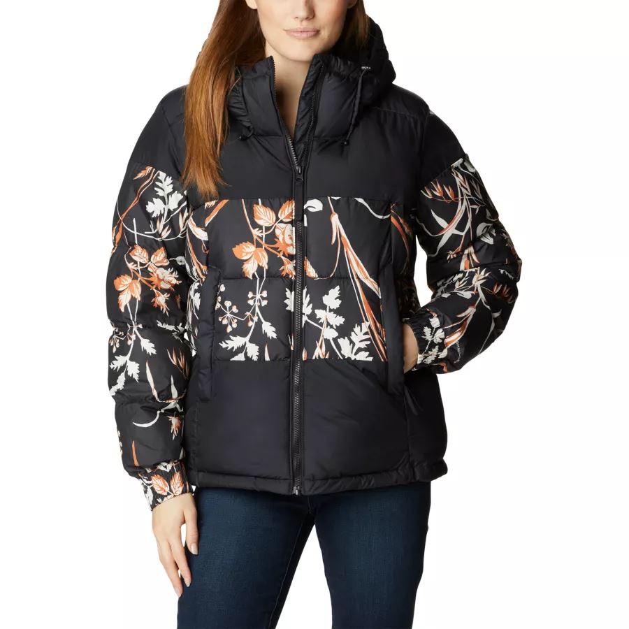 Women's Pike Lake II Insulated Jacket Black/Black Fallgrass Print Columbia