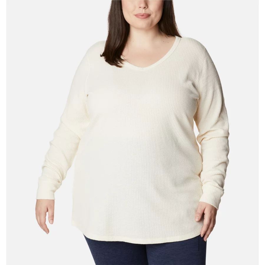 Women's Pine Peak Long Sleeve Thermal Tunic Plus Size Chalk Heather Columbia