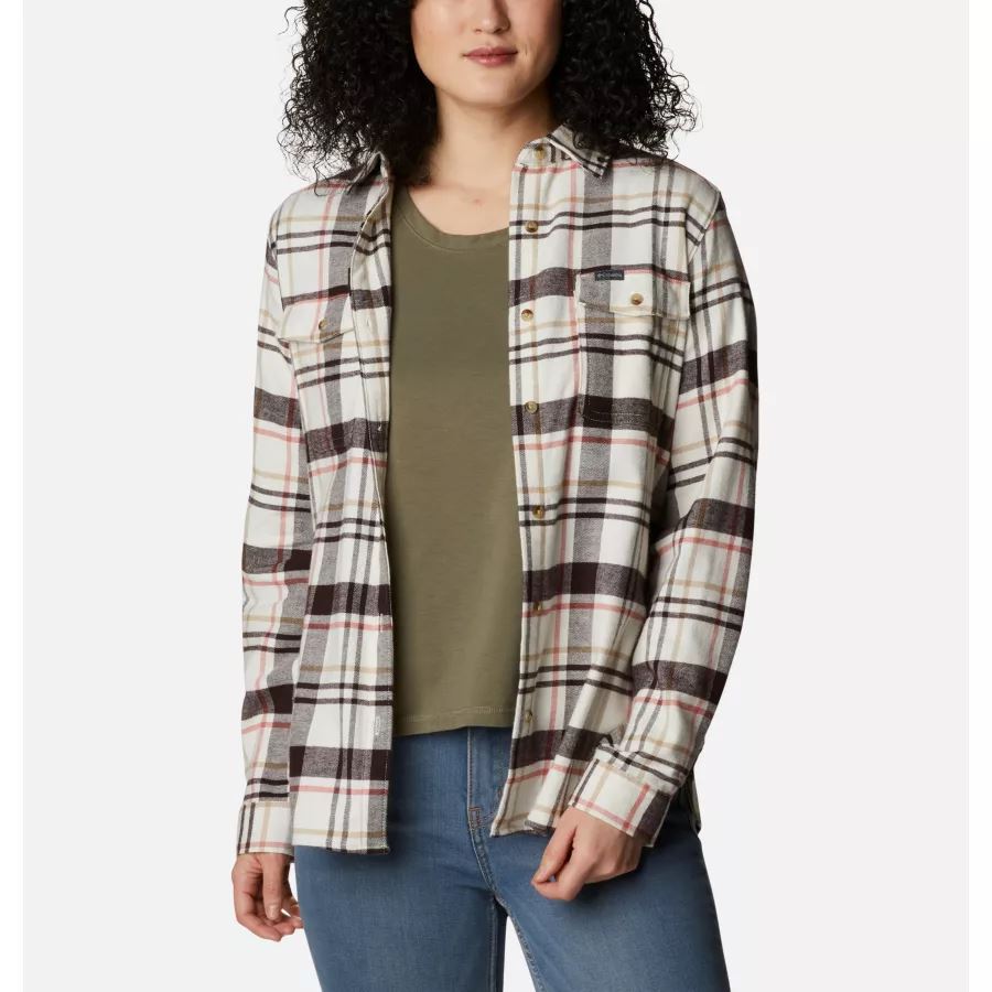 Women's Pine Street Stretch Flannel Columbia Canyon Blue Multi