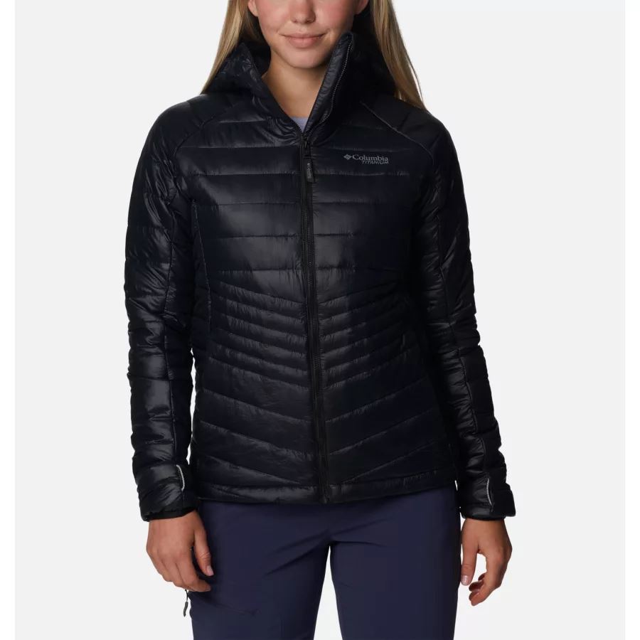 Women's Platinum Peak Insulated Hooded Jacket Black Columbia