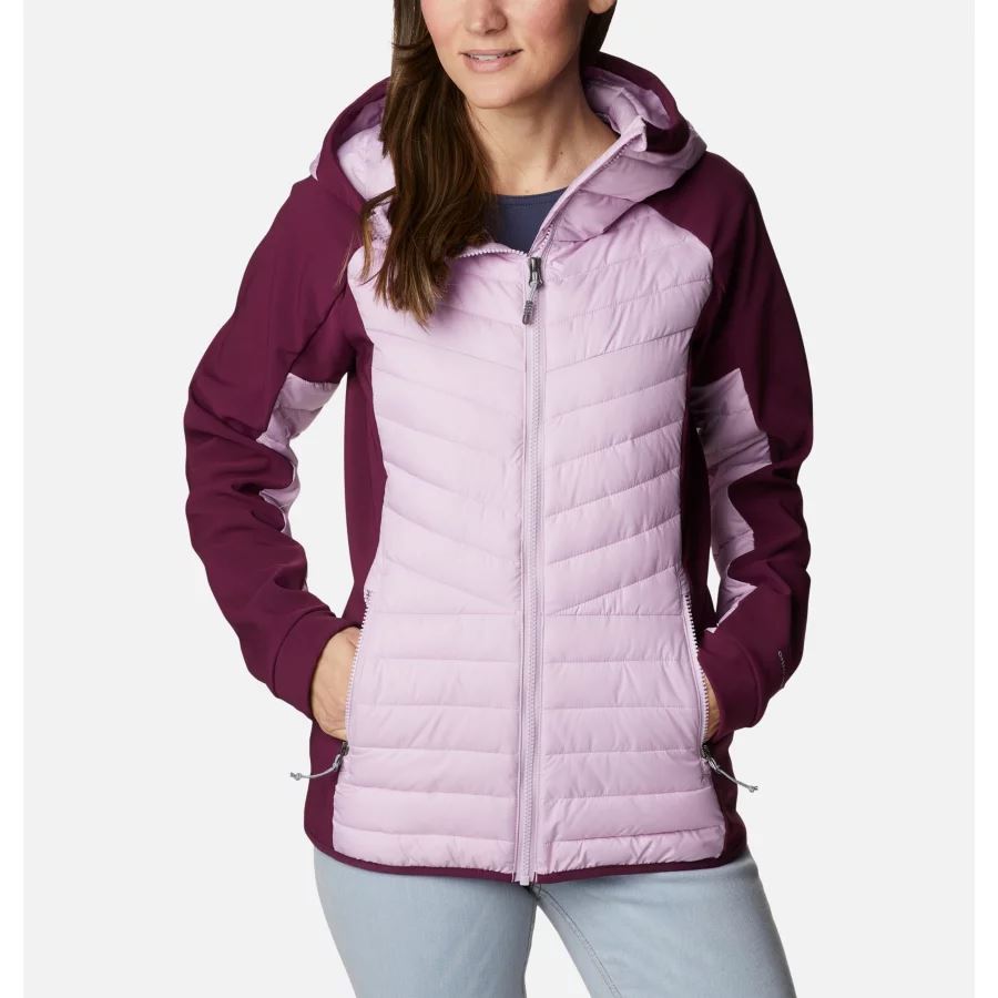 Women's Powder Lite Hybrid Hooded Jacket Columbia Aura/Marionberry