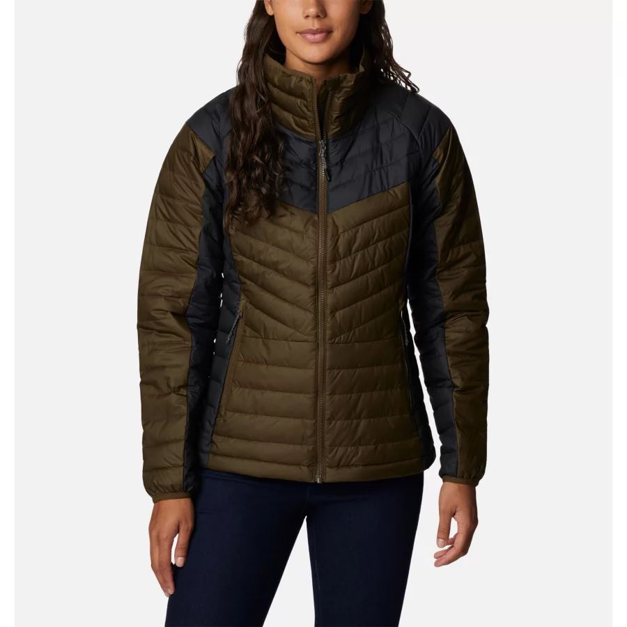 Women's Powder Lite II Full Zip Jacket Olive Green/Black Columbia