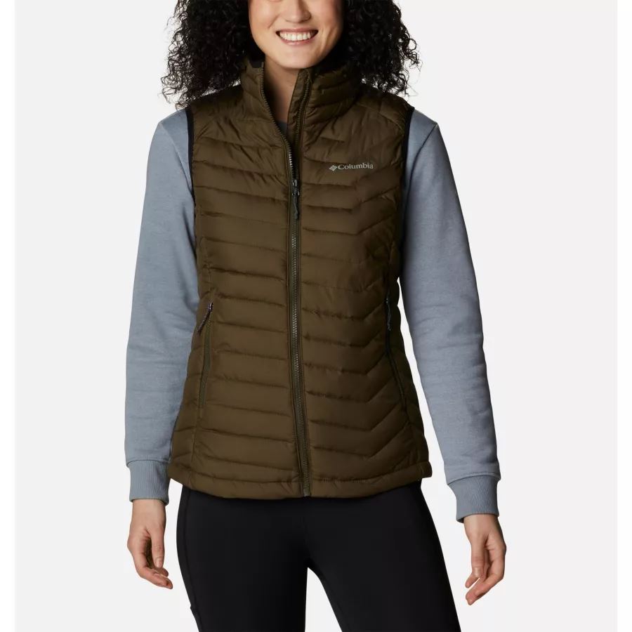 Women's Powder Lite Insulated Vest Columbia Olive Green