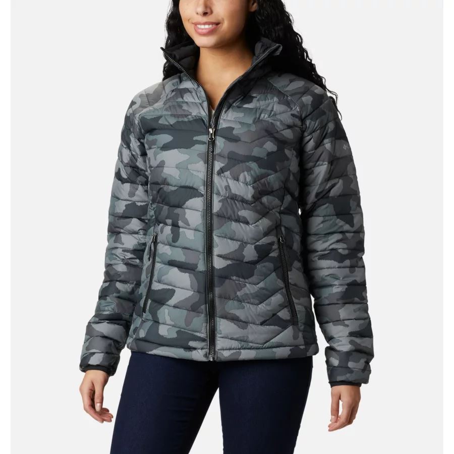 Women's Powder Lite Jacket Columbia Black Traditional Camo