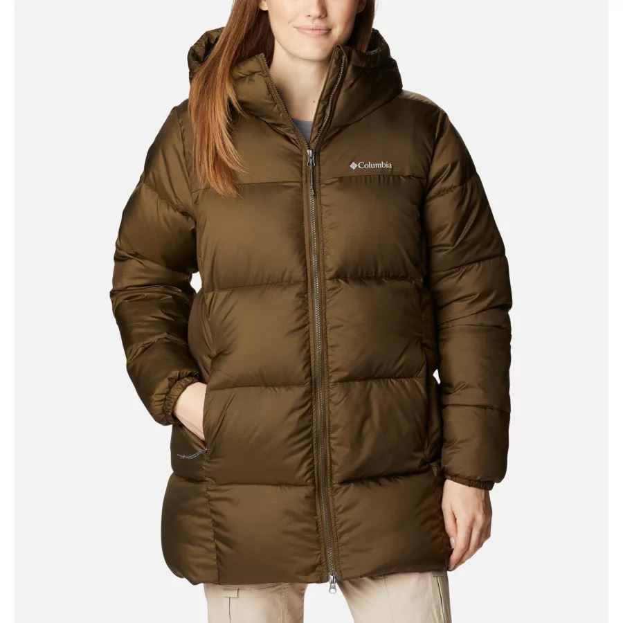 Women's Puffect Hooded Mid Puffer Jacket Columbia Olive Green