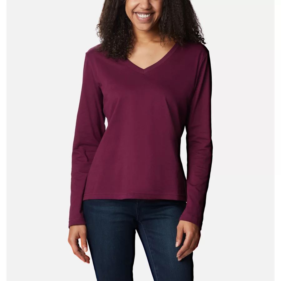 Women's Sapphire Point Long Sleeve Shirt Columbia Brand Marionberry