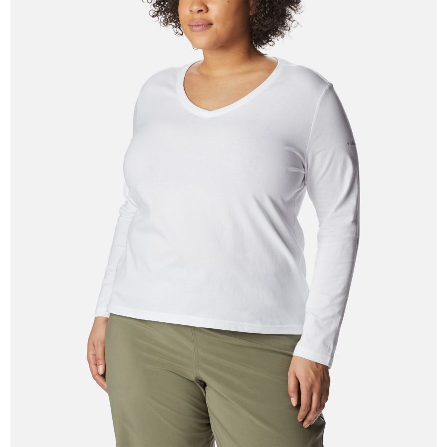 Women's Sapphire Point Long Sleeve Shirt Plus Size White Columbia