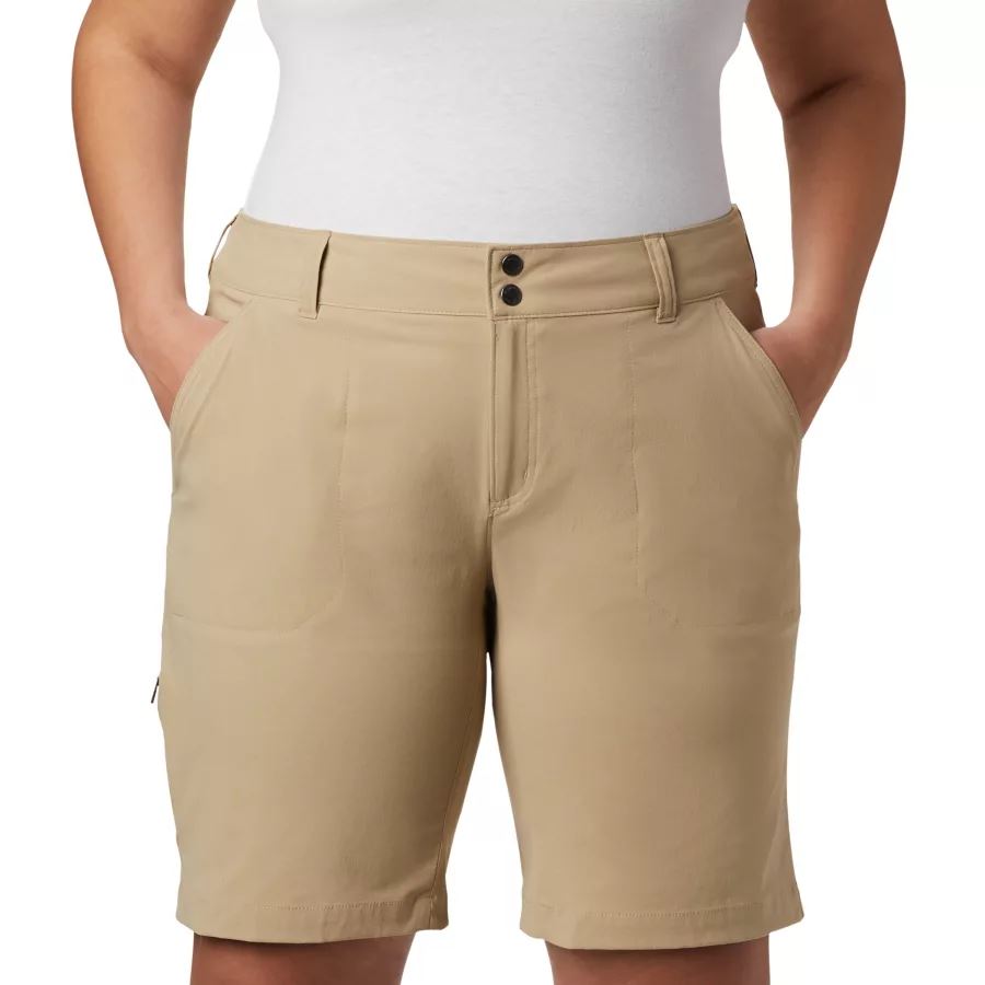 Women's Saturday Trail Long Shorts Plus Size Columbia British Tan