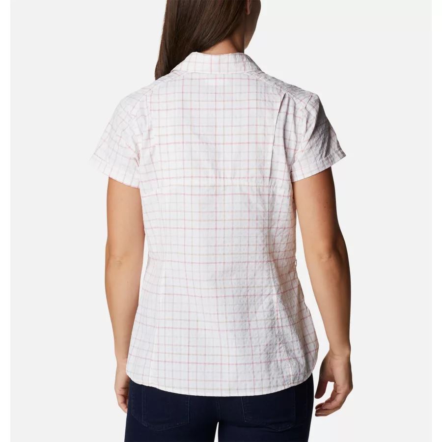 Women's Silver Ridge Novelty Short Sleeve Shirt Columbia White Elevation Grid