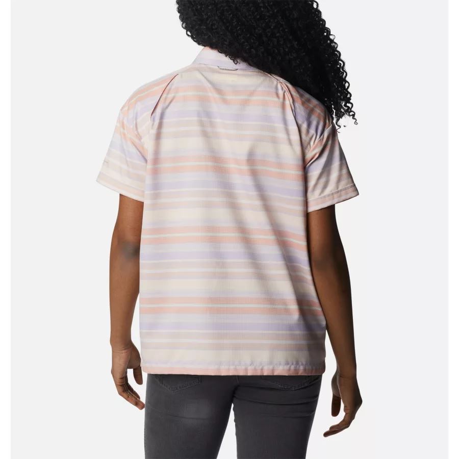 Women's Silver Ridge Utility Short Sleeve Shirt Peach/Painted Hills Stripe Columbia