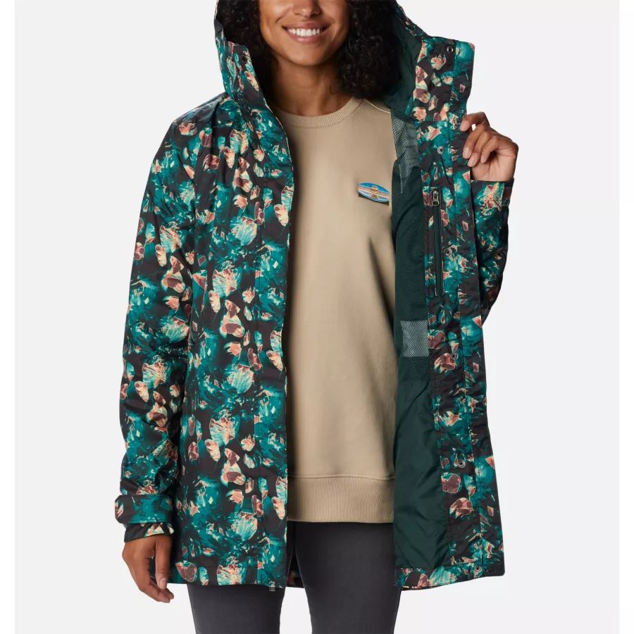 Women's Splash A Little II Jacket Columbia Spruce Solarized Print