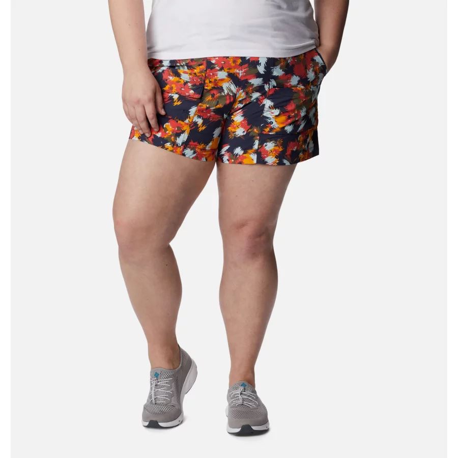 Women's Summerdry Cargo Shorts Plus Size Columbia Nocturnal Typhoon Blooms Multi
