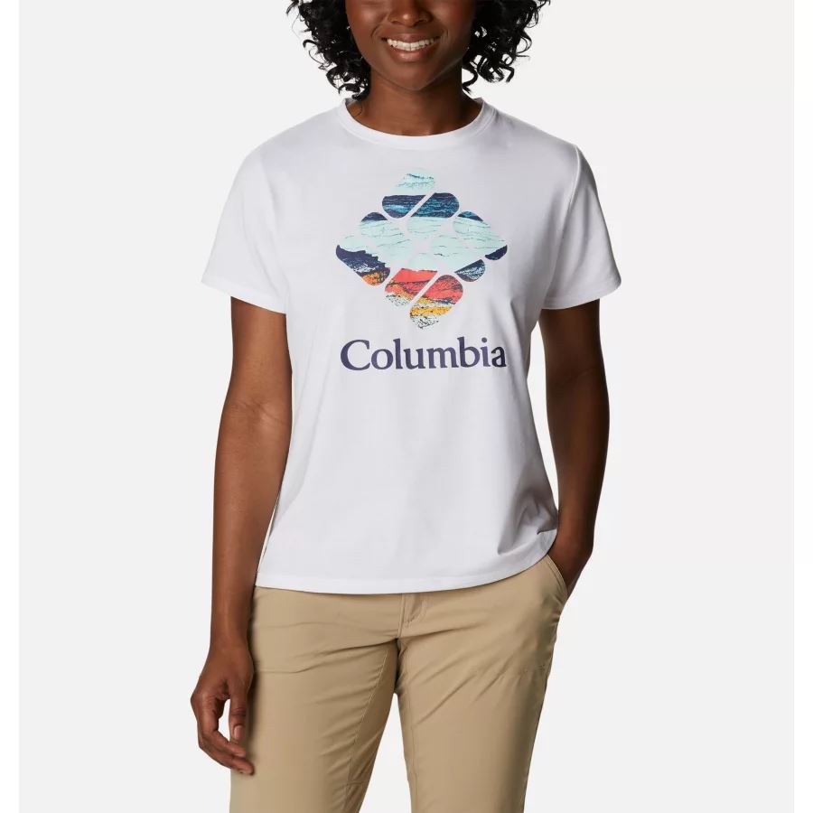 Women's Sun Trek Graphic T-Shirt Columbia White/CSC Stacked