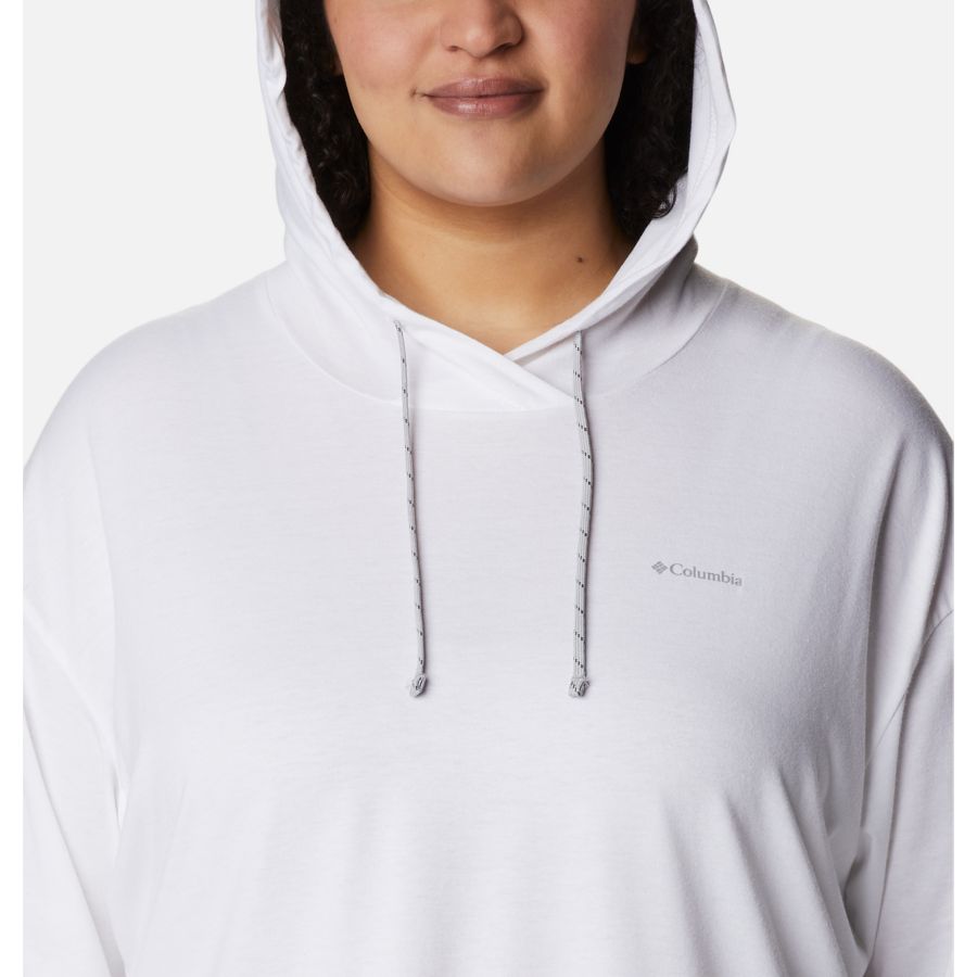 Women's Sun Trek Hooded Pullover Plus Size Columbia White