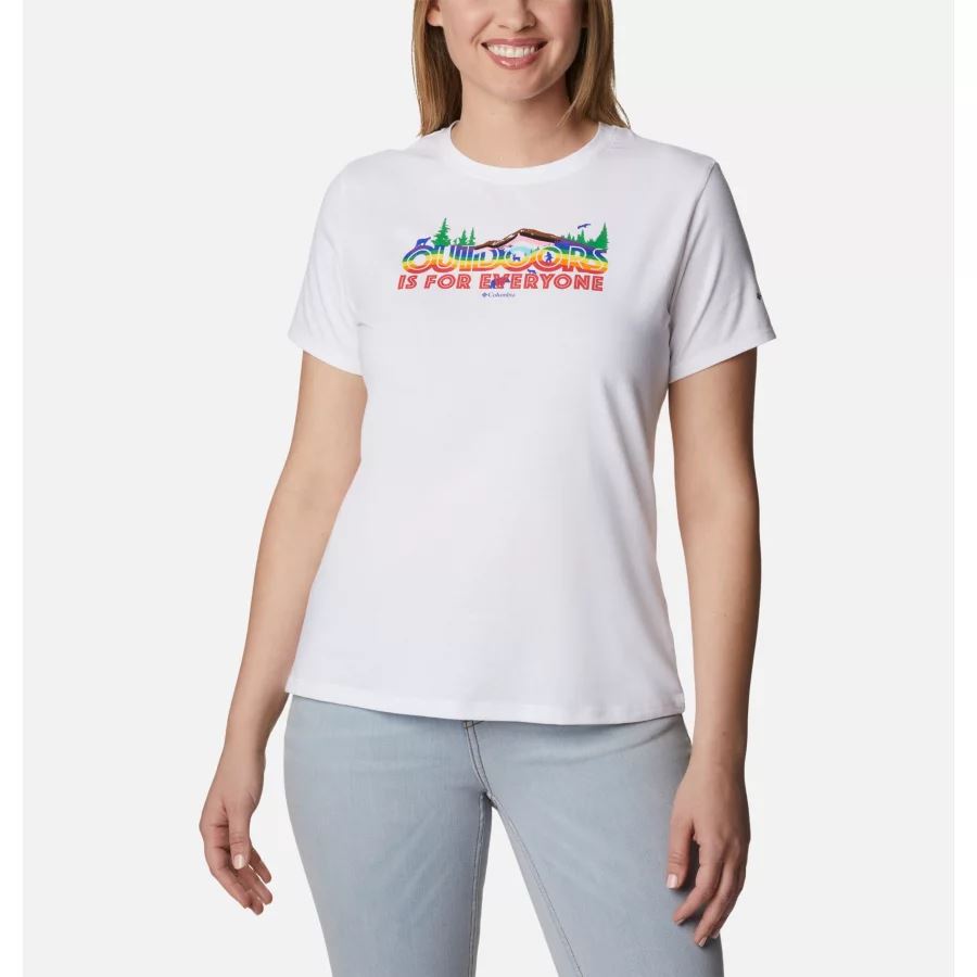 Women's Sun Trek Pride Graphic T-Shirt White/Columbia Pride Columbia