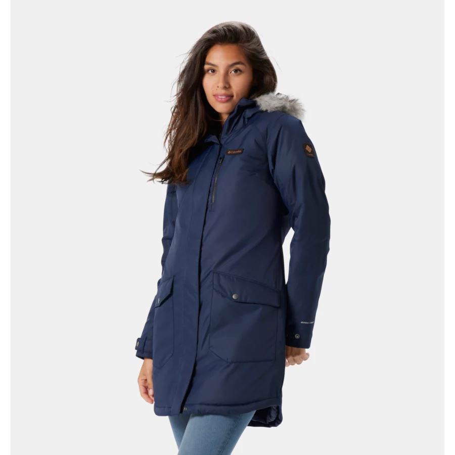 Women's Suttle Mountain Long Insulated Jacket Columbia Brand Dark Nocturnal