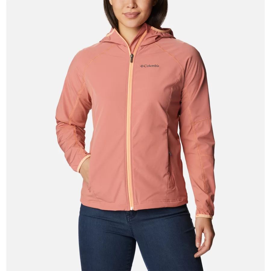 Women's Sweet As Softshell Hooded Jacket Dark Coral Columbia