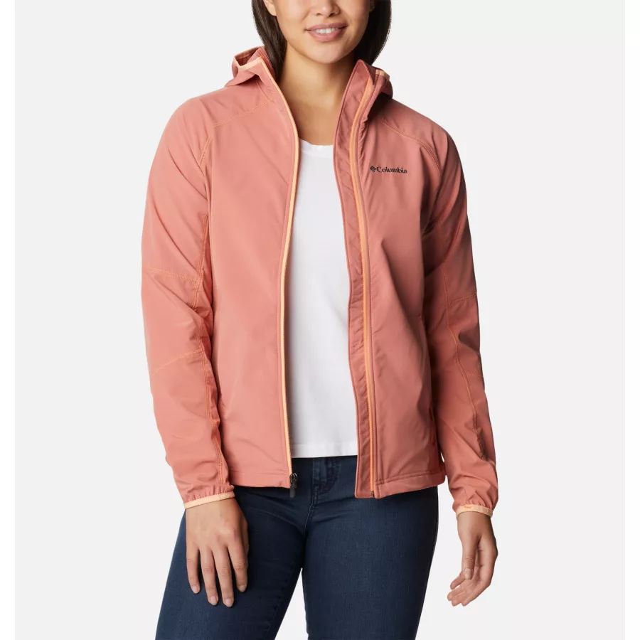 Women's Sweet As Softshell Hooded Jacket Dark Coral Columbia