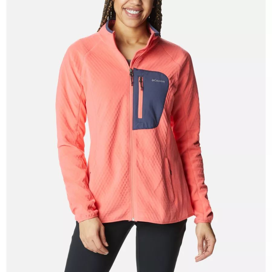 Women's W Outdoor Tracks Technical Fleece Jacket Blush Pink/Peach Blossom Columbia