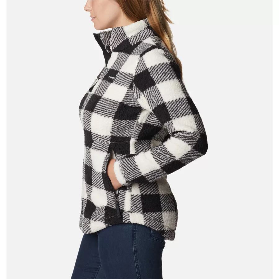 Women's West Bend Full Zip Fleece Jacket Columbia Chalk Check Print