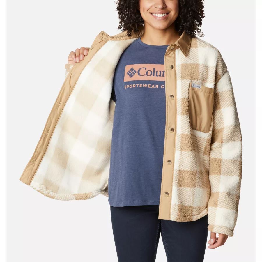 Women's West Bend Shirt Jacket Beach Check Print Columbia