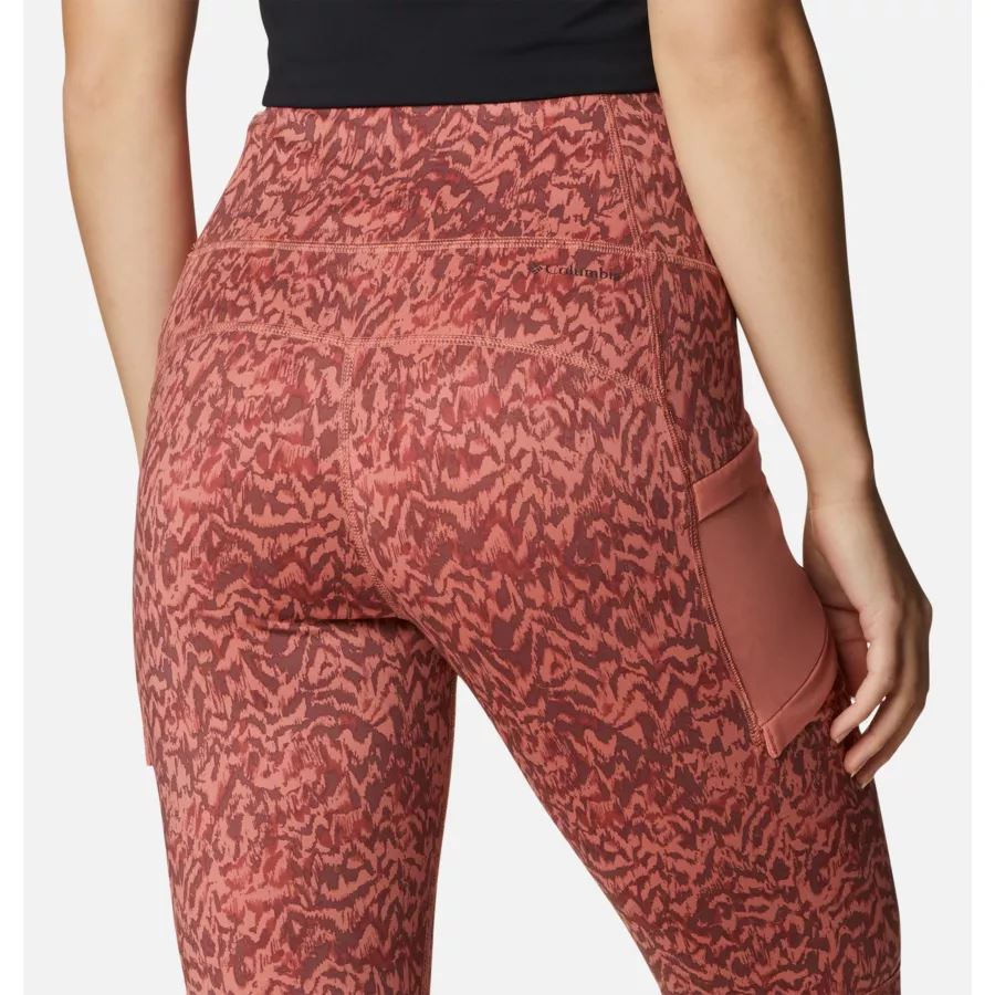 Women's Windgates II Leggings Dark Coral Terrain Columbia