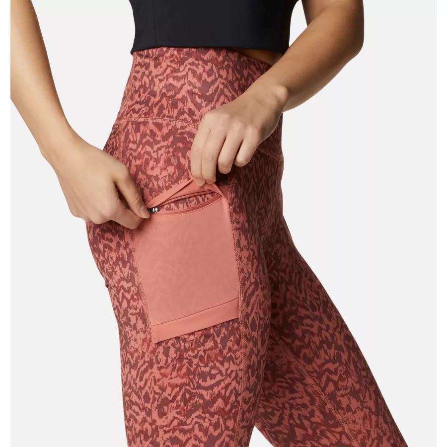 Women's Windgates II Leggings Dark Coral Terrain Columbia